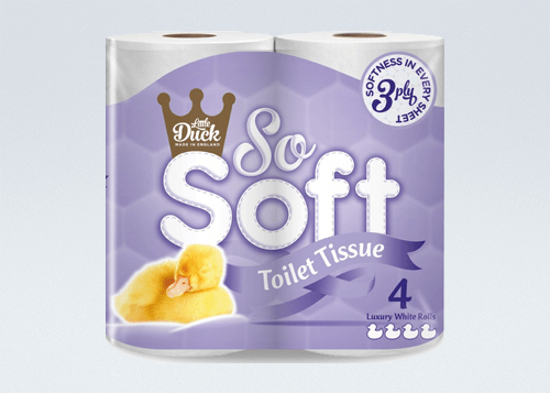 Little Duck So Soft 3Ply Luxury Toilet Tissues 45 White Rolls Coconut Scented 